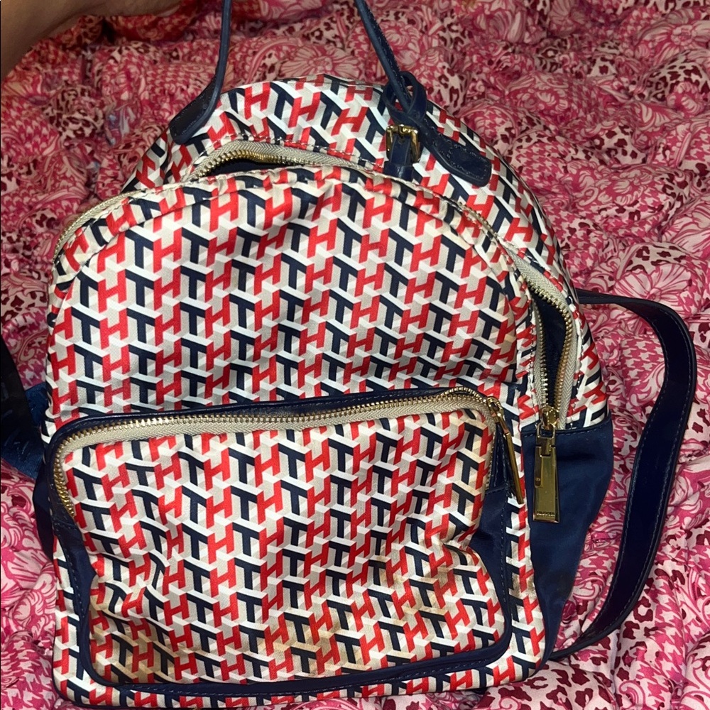 Tommy Hilfiger Red, White & Blue Geometric Backpack